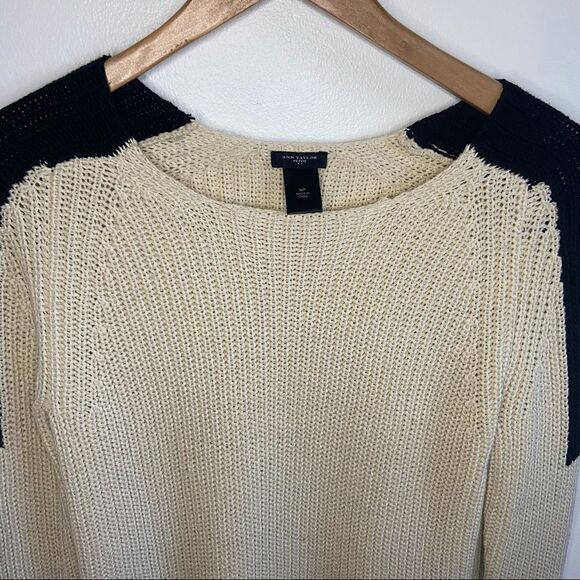 Ann Taylor color blocked sweater top - Picture 3 of 12